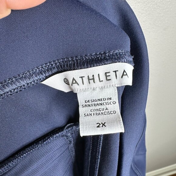 Athleta Delancey Skyline Tight Size 2X Navy Blue Leggings Side Zipper - Picture 7 of 10